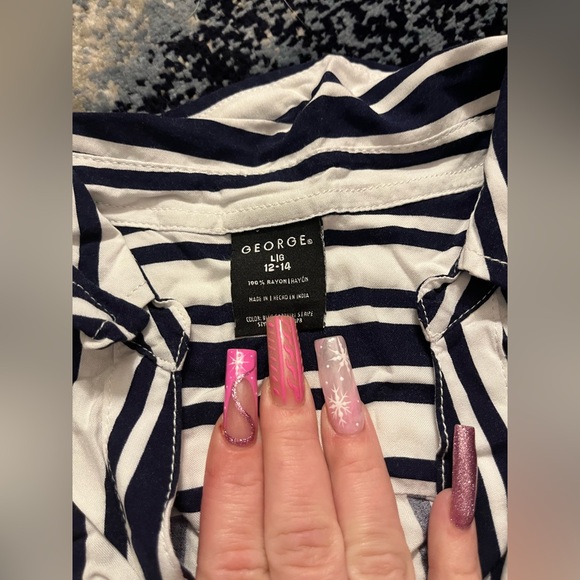 George striped button up Sz L - Picture 4 of 4